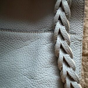 Pierre Cardin Chic Gray-blue Leather Hobo Shoulder Bag